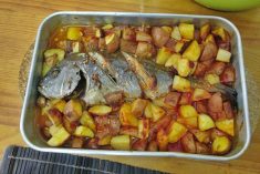 O meu peixe assado no forno com batatas